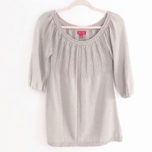 ELLE Beige Knit Tunic Sweater